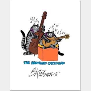 B Kliban Cats Guitar Posters and Art